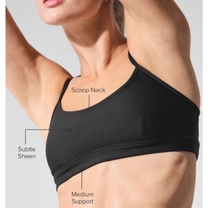 ALO Yoga Black Scoop Neck Sports Bra